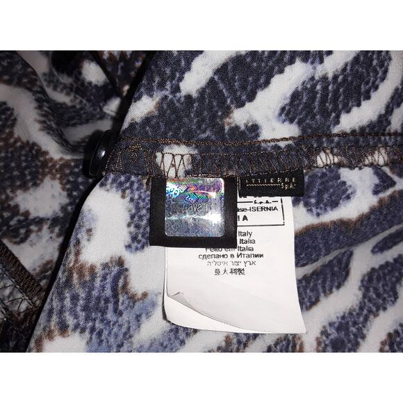 Just Cavalli Italy 44 Leopard Animal Print 3/4 Length Sleeve Blouse - Picture 8 of 9